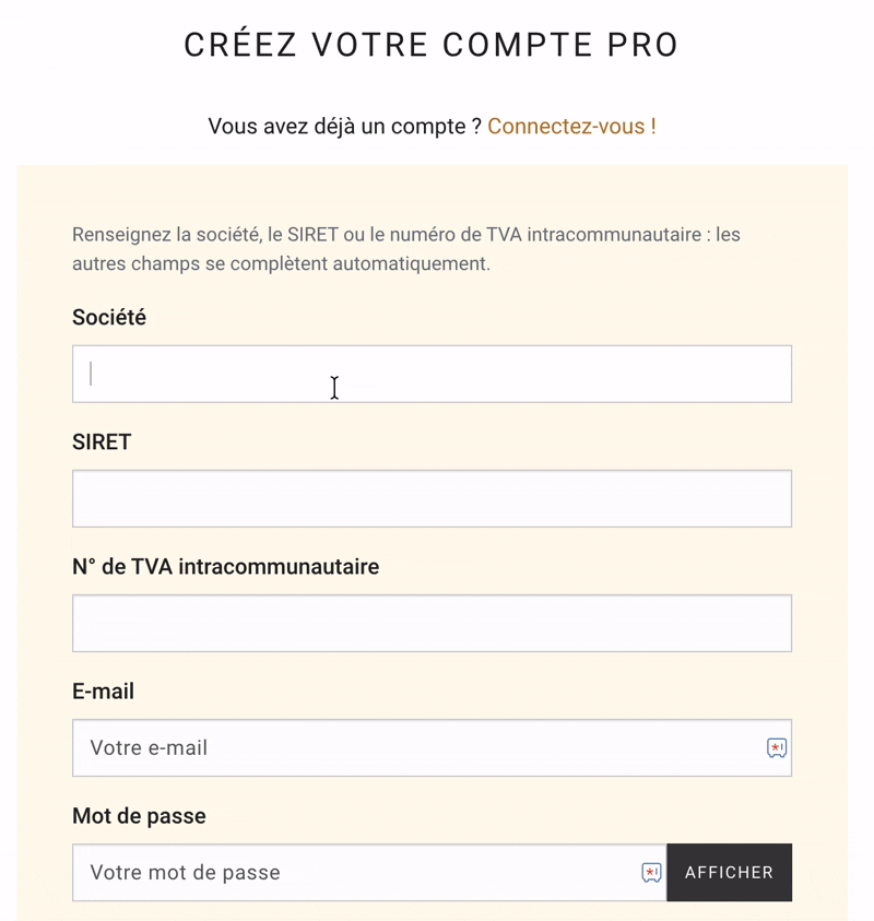 Saisie auto infos B2B facturation électronique PrestaShop