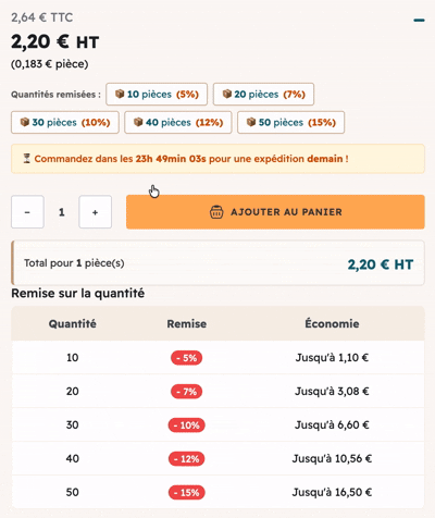 Prix dégressifs PrestaShop